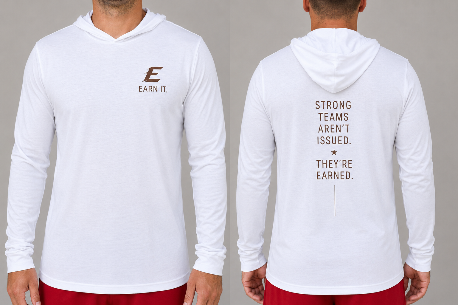 Earn It. Performance Hooded Long Sleeve