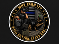 3” Push Button. Ready Dog. Premium Vinyl Sticker